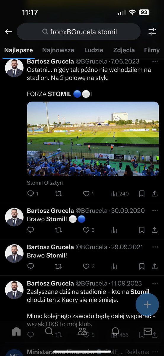 Bors4991's tweet photo. @Saxo197 @BGrucela @MarcinGulczyski @StomilOlsztynSA Zweryfikowanie tego czy @BGrucela bywał na meczach Stomilu czy wspominał o Nim zajmuje kilkanaście sekund i potrzeba kilku kliknięć. https://t.co/uhxD1PJxKV