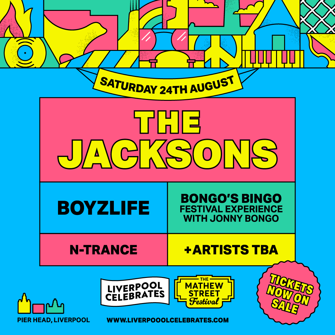 Come join us on Saturday, August 24th, for a Jacksons Party at the Pier in Liverpool at Mathew Street Festival! Get your tickets through Skiddle and for more details, visit liverpoolcelebrates.co.uk 😃@lpoolcelebrates 🥳