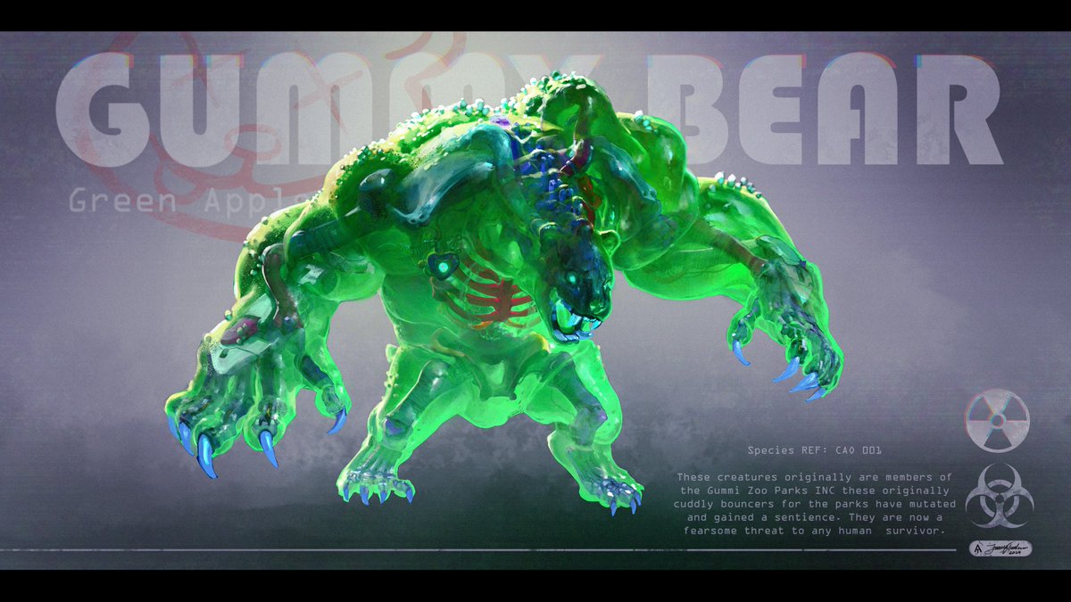 TravartAnderson's tweet image. Gummybear design! Part of my Candypunk Project!