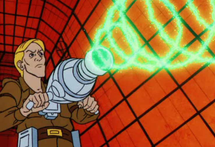 October6G's tweet image. Whose #Dematerializer better in original #Ghostbusters?:
Jake Kong in 1975
Jake Kong Jr. in the #80s 

Apples and oranges compared to 1984 Ghostbusters and its animated show.  They paid #Filmation to use the name.