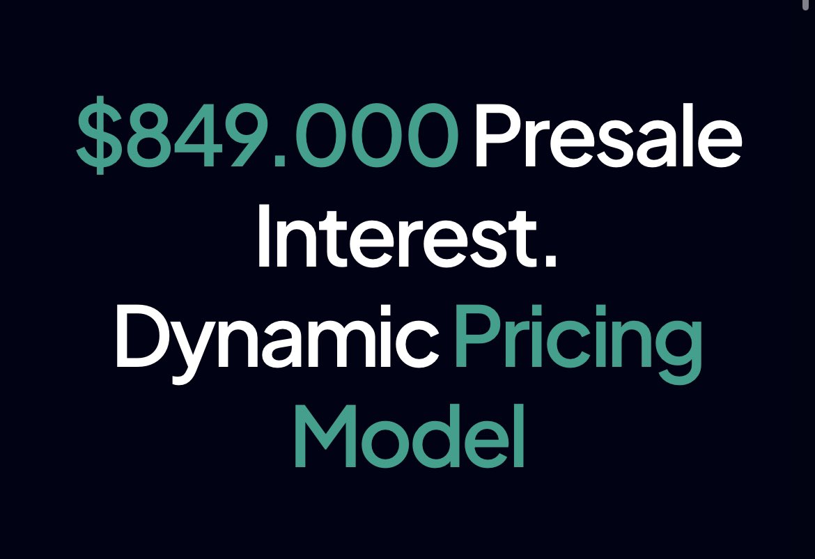 IMiningAi's tweet image. Yes. $849.000. This is our Presale interest by subscribed investors. The dynamic pricing model will benefit early believers most! 100% of Presale allocation goes to presalers. No private round, no seed round. Decentralization is our paradigm.