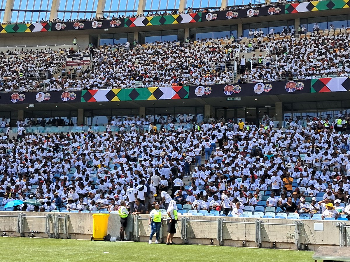 ZANewsFlash's tweet image. PICS: These pictures shows inside Moses Mabhida stadium in Durban right now. This is where the IFP is launching its manifesto.