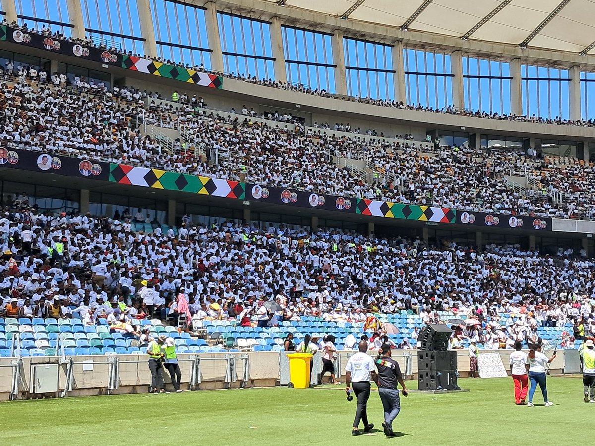 ZANewsFlash's tweet image. PICS: These pictures shows inside Moses Mabhida stadium in Durban right now. This is where the IFP is launching its manifesto.
