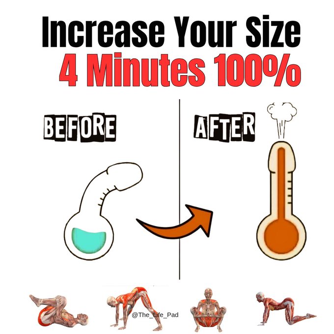 WealthMail's tweet photo. Increase your size, &amp; last longer on bed in Just 4 minutes exercises 
100% Results  🍆 💪👇

(educational purpose) https://t.co/nwuW2KC77d
