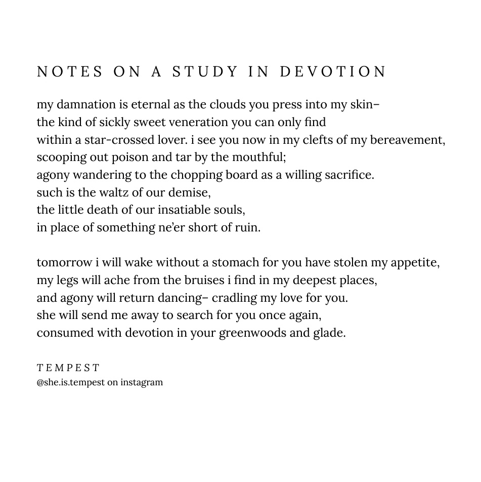 tempestistyping's tweet photo. NOTES ON A STUDY IN DEVOTION
🔗: https://t.co/VTXRquI78B
#ArtistsOfSEA #Writerslift https://t.co/OdkFZ0LgFe