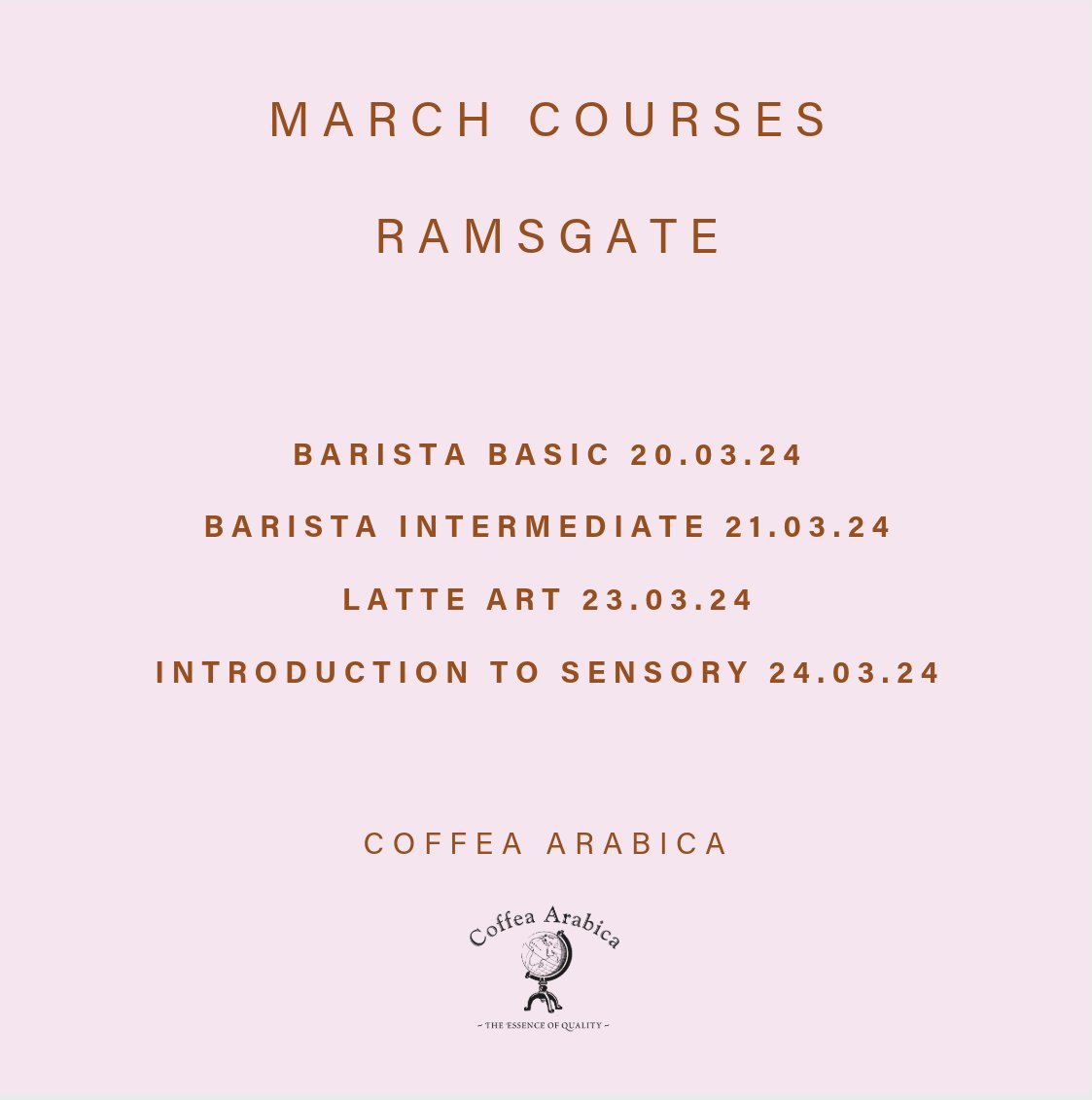 Coffea Arabica Courses in Ramsgate - March
#baristatraining #specialitycoffee #sensory #latteart #Kent #Ramsgate #Broadstairs #Margate #Canterbury