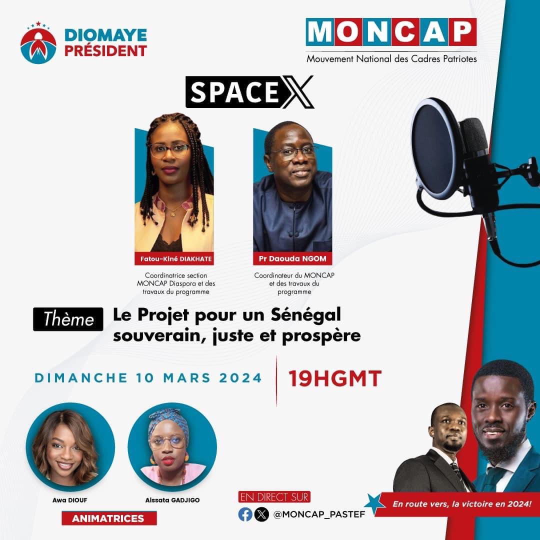Un candidat, un projet, une équipe ! Je vous invite à faire un tour sur diomayepresident.org ou de contacter le chatbot au +221768824010 (WhatsApp). Rendez-vous ce soir à 19h sur @MONCAP_PASTEF pour décortiquer le programme. #Diomaye2024 #DiomayeMooySonko #Senegal
