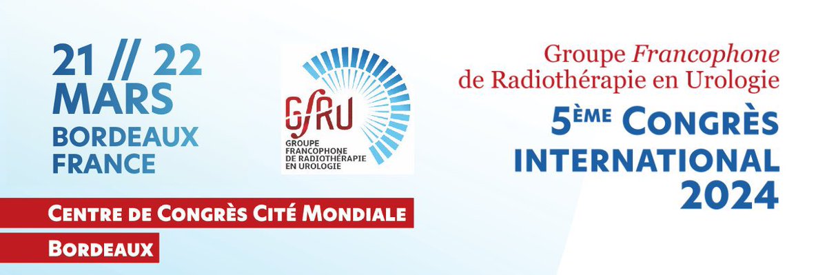 On y est presque!! Dans 11 jours on vous attend toutes/tous à la GFRU à Bordeaux pour le 5ème congrès international. Venez nombreux !! gfru.org/https-www-gfru…