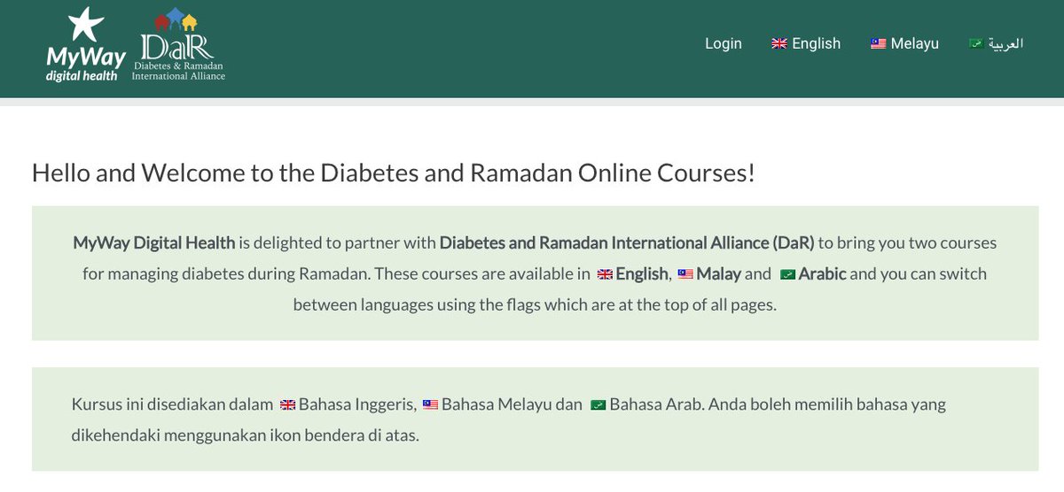 To those who celebrate? #RamadanKareem 🤲🏾 Did you know? The risk of fasting for those living with #diabetes can vary on many factors-such as blood sugar levels, meds etc A free online course to help you & those living with diabetes during Ramadan Link: ramadan.mydiabetes.com