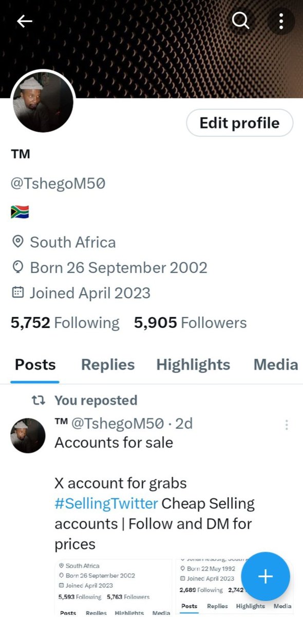 Best_bets17's tweet photo. Accounts for sale
X account for up grabs #SellingTwitter Cheap Affordable| Selling accounts | Follow and DM for prices
Arsenal | Condolences | Old Mutual | South Africans https://t.co/k1v7kORwlS