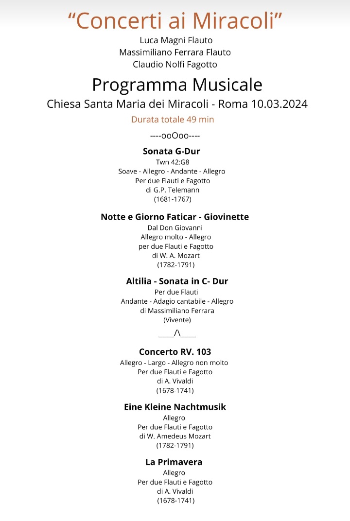 AlamariMusicali's tweet photo. Cielo grigio su. Foglie gialle giù. Ma non è necessario sognare California per cercare un po' di blu (Dik Dik). Oggi, alle ore 16:30, vi basterà entrare nella Chiesa di Santa Maria dei Miracoli e assistere al concerto di Ferrara, Magni e Nolfi #Roma #Musica @diocesidiroma #flauto https://t.co/cMHORS62UO