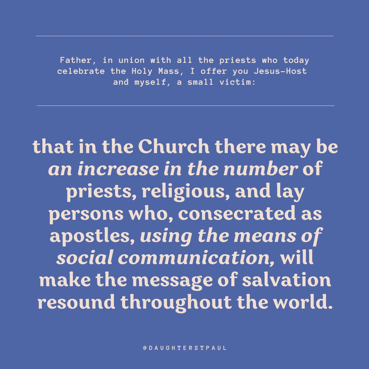 Today’s Gospel gives us the whole reason for Lent—God so loved the world! We ask the grace to give ourselves in love to God and for others, let us pray especially for those who are being called to give themselves totally in love to God in the priesthood or religious life.