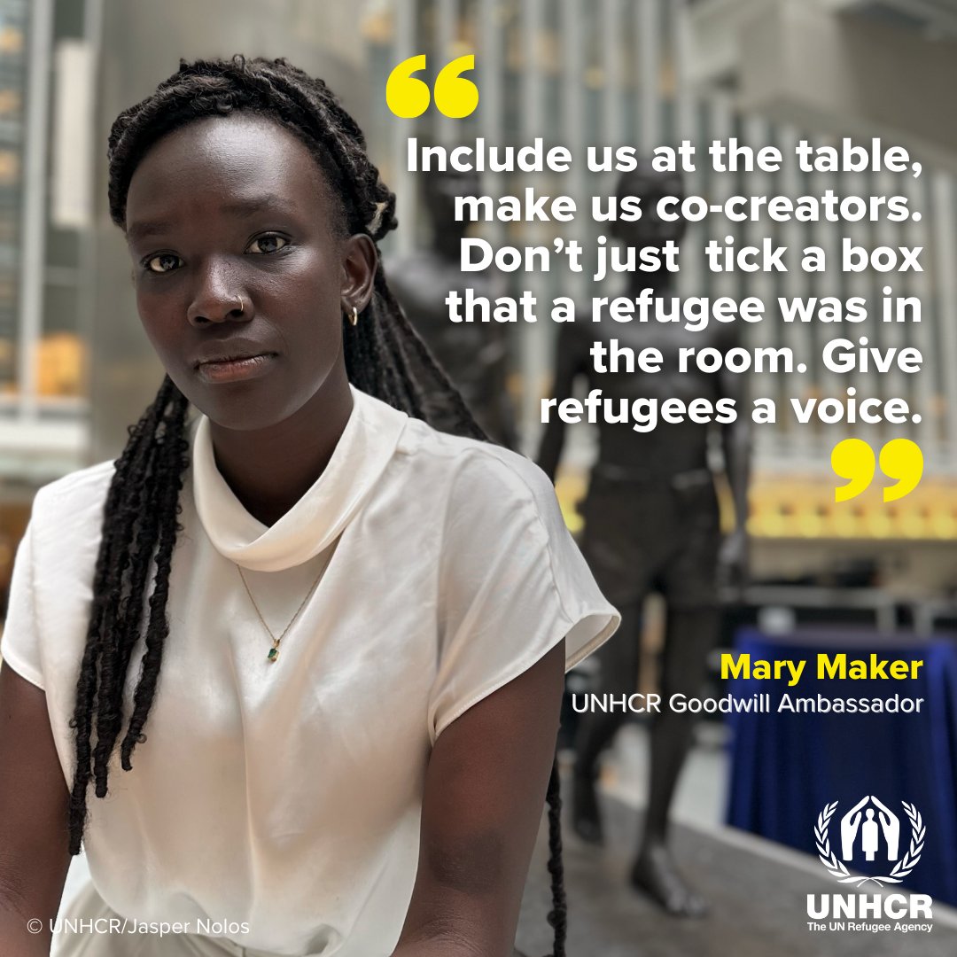 Giving refugees a seat at the table means giving them the opportunity to co-create solutions to end insecurity and vulnerability.

And no one knows this better than UNHCR Goodwill Ambassador @marymaker_43.