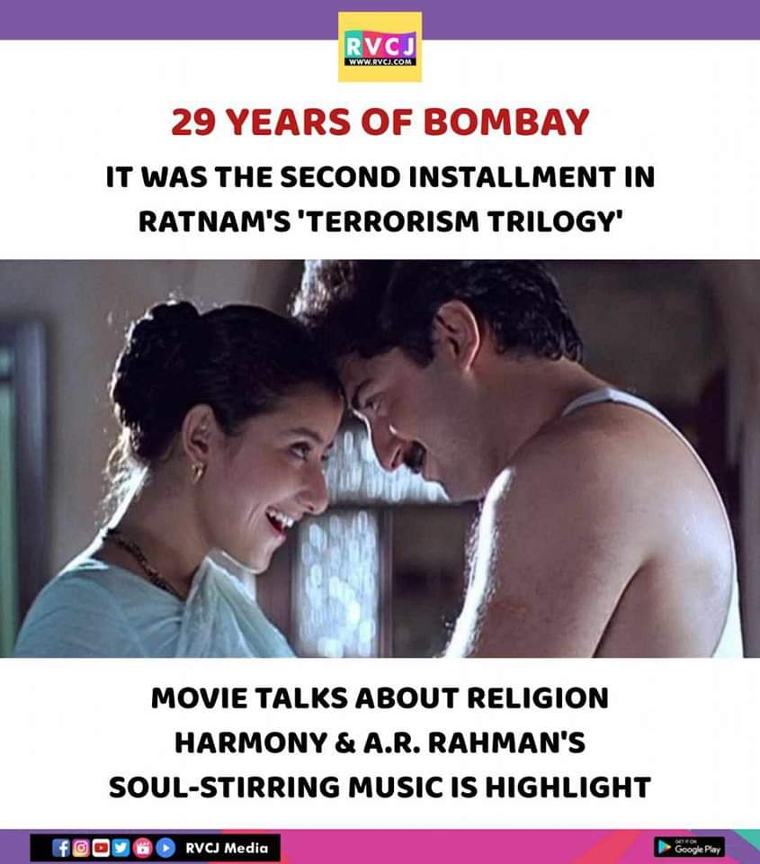 29 years of Bombay

#bombay #manishakoirala #arvindswamy