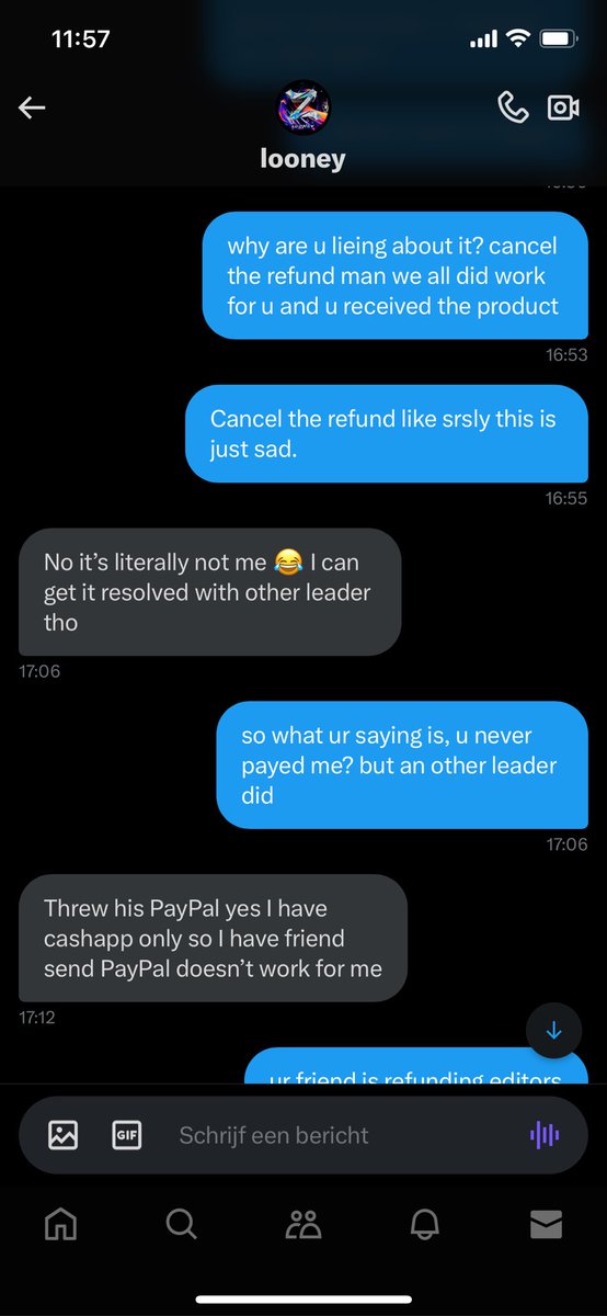 I had enough to keep this in dm’s u keep ignoring me for days now @ZenLooneey ur an actual scumbag for refunding, when u received the edit+extra.. And knowing i have to pay health care for my mom. Ur pretending mykel pope isnt u “but ur friend” u disgust me.