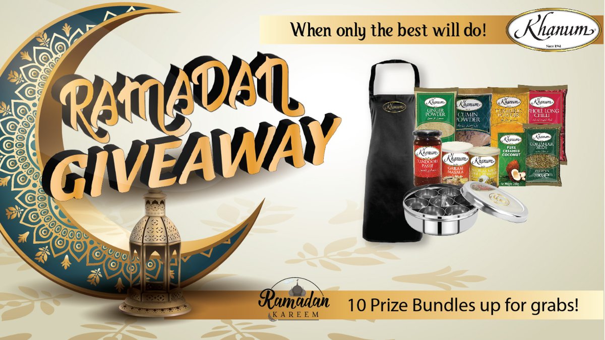 It’s the start of Ramadan! To Celebrate <a href="/khanumbrand/">Khanum</a> have a Ramadan Giveaway…

There are 10 prizes to be won! For your chance to WIN, simply follow the link to Khanum Instagram page

👉instagram.com/khanumbrand/