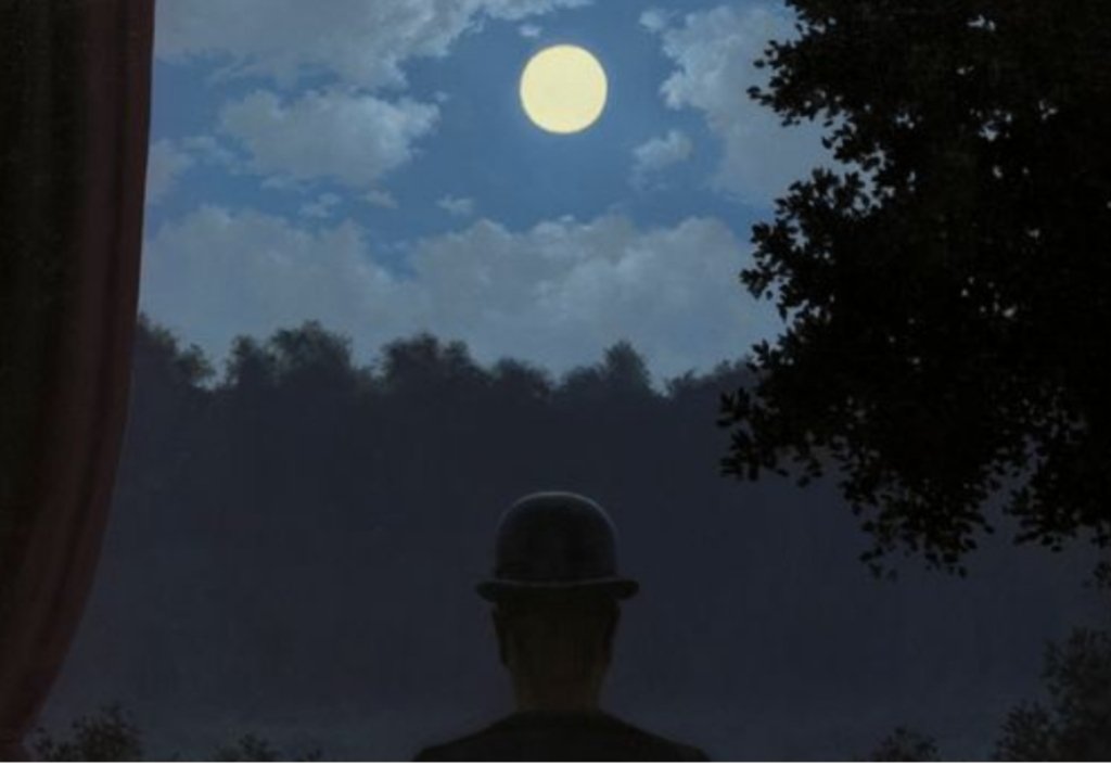 Rumorosa la vita, adulta, ostile,
minacciava la nostra giovinezza.

Ma qui giunti ove ancor cantano i grilli,
quanto silenzio sotto questa luna.

(Umberto Saba)

#LaVitaInPoesia
#SalaLettura in
#sensazionipoetiche 

René Magritte #ArteYArt #ArtLovers