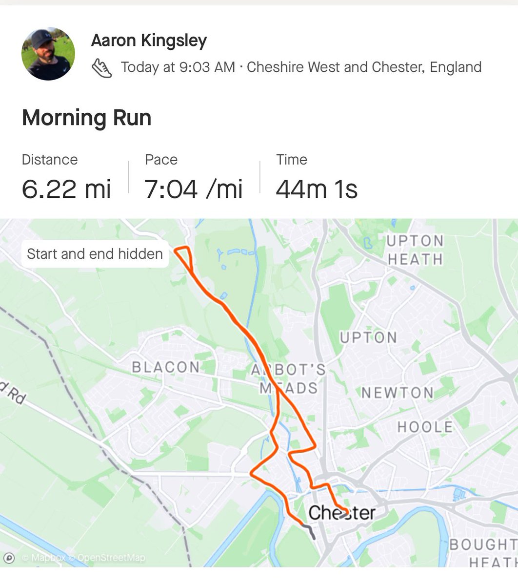 aaronak80's tweet photo. Chester 10k , got a PB . 44 minutes, 7 minute miles . Took me 55 minutes 4 years ago when I started this journey. Congratulations to everyone who took part . C u all in may for the half marathon #chester10k #chestertriple https://t.co/sqhc6uLVdp