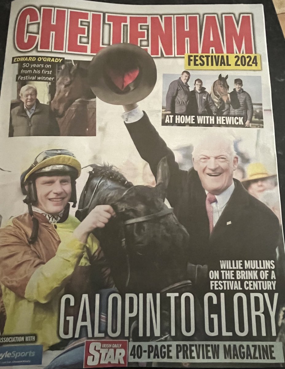 This is one of the best preview supplements - across any sport - that I’ve read for some time. So much strong material.Fair play to the team at the Irish Daily Star! #Cheltenham ⁦@isfearranstar⁩