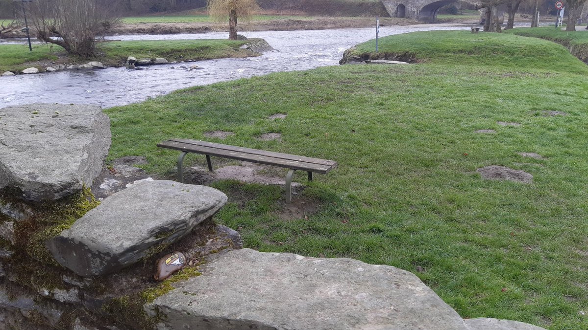 Dimi_h's tweet photo. Update:
The fries-stone has been spotted in South-Belgium.
A local sent me the picture of it being placed on a bridge called "Pont Lambert" in Vresse sur Semois!
#RoadToAfrica
Be sure to check out the main website to help us raise funds to support @btc_dada 's mission!! https://t.co/lISzZsHsdG