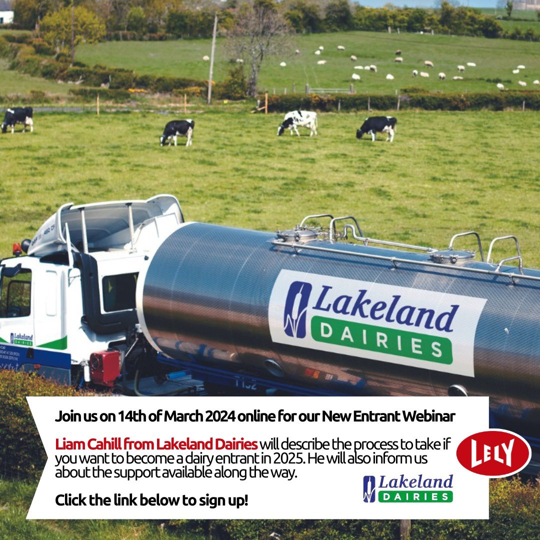 🐄 Webinar on Thur 14th March at 8pm🐄

Stephen McQuade started with 70 heifers on one robot. Year 2 he added a 2nd robot + 40 heifers. During webinar Lakeland Diaries highlight supports available and give general recommendations. 
To register: lely.com/ie/centers/mul…