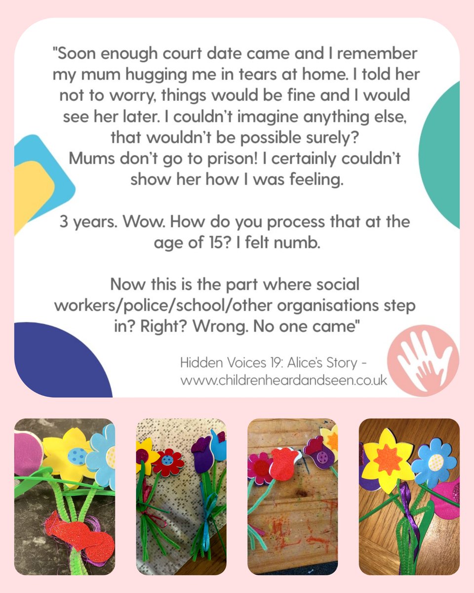 This week to celebrate #InternationalWomensDay & #Mothersday children with a #parentinprison created some beautiful bouquets to share with someone special
Mothers day can be a difficult day for many children & young people
Read Alice's full blog on the link below