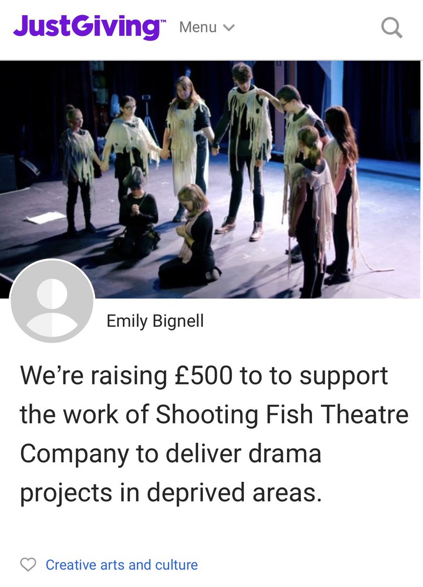 Shooting_fish's tweet photo. Our wonderful Emily Bignell is running the Bath Half Marathon and is fundraising to support the work we do at Shooting Fish Theatre Company. 

If you would like to support her and SF, you can donate to the just giving page here: 

https://t.co/T6c7ZCumBY https://t.co/yk9R3QivpD