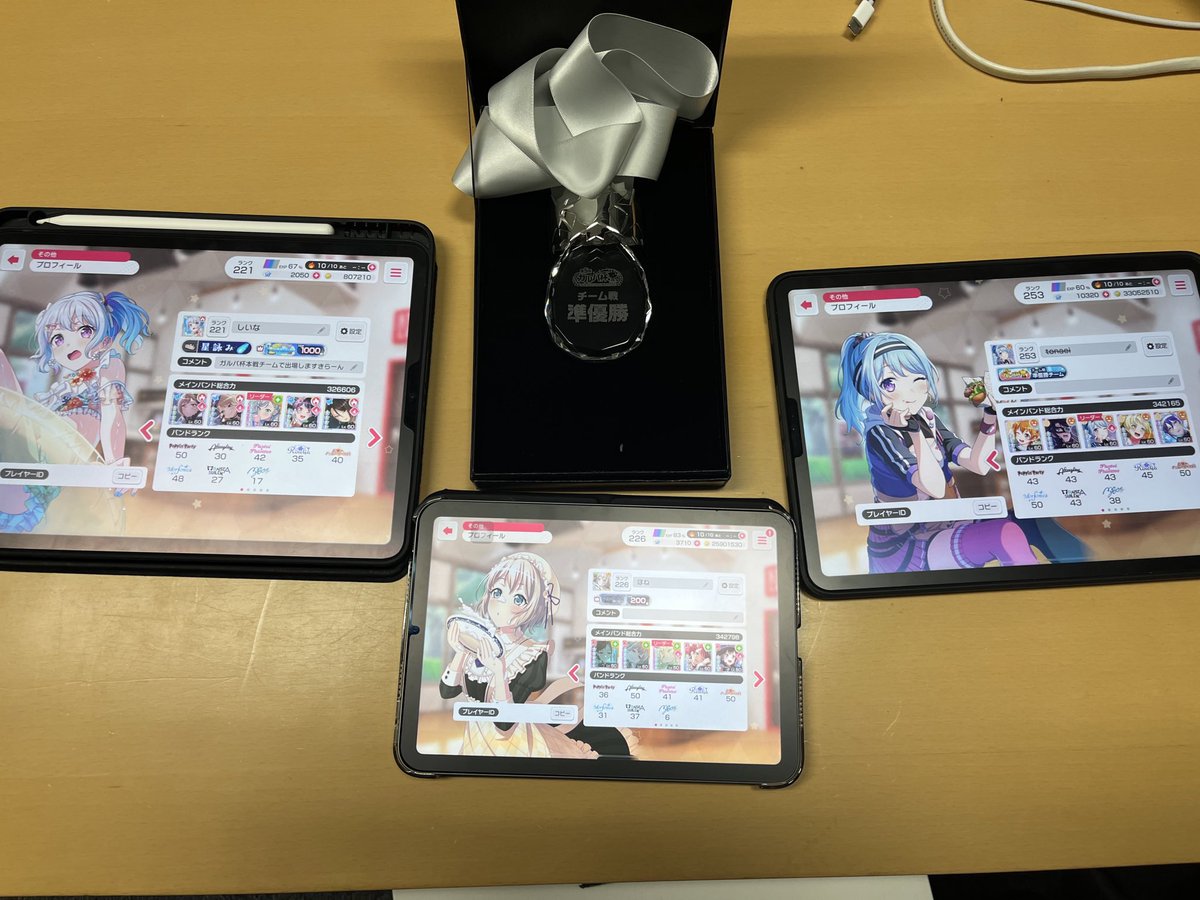 nanaotyan_'s tweet photo. 改めて、第5回ガルパ杯チーム戦準優勝🥈‼️
チームで支えあったからこそつかみ取れたものだと思います！！
チーム組んでくれた2人、大感謝だよ(* 'ᵕ' )
次回は優勝するかんな覚えとけ！！！ https://t.co/hzYeHI4zwF