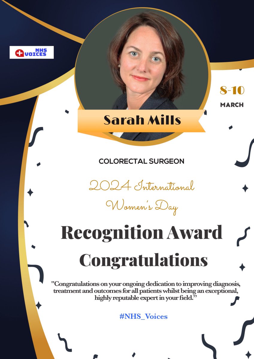 #congratulations 👏 Sarah Mills! <a href="/DrSarahCMills/">Sarah</a> ⭐️

#InternationalWomensDay  #NHS_Voices