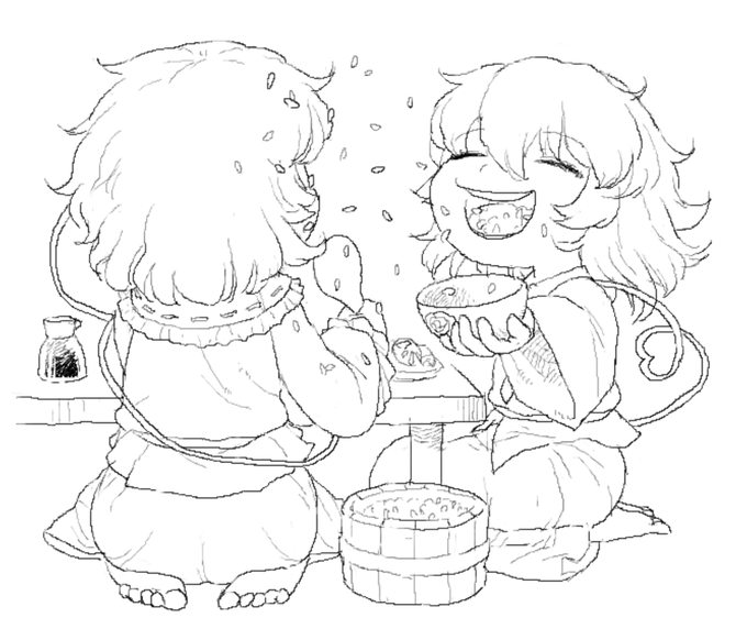 過去絵さとこい姉妹の晩ごはんで便乗 #3月10日はさとりの日 