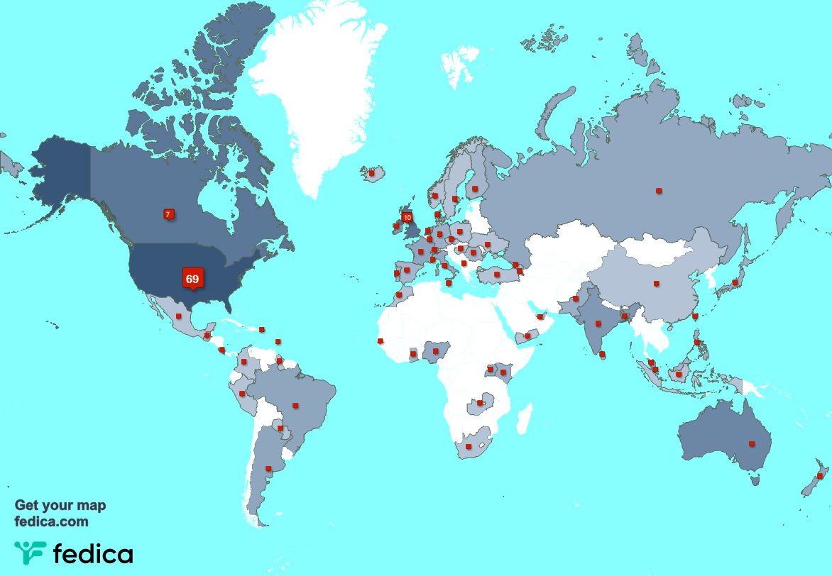 I have 4 new followers from UK. 🇬🇧, and more last week. See fedica.com/!Only1Tracy