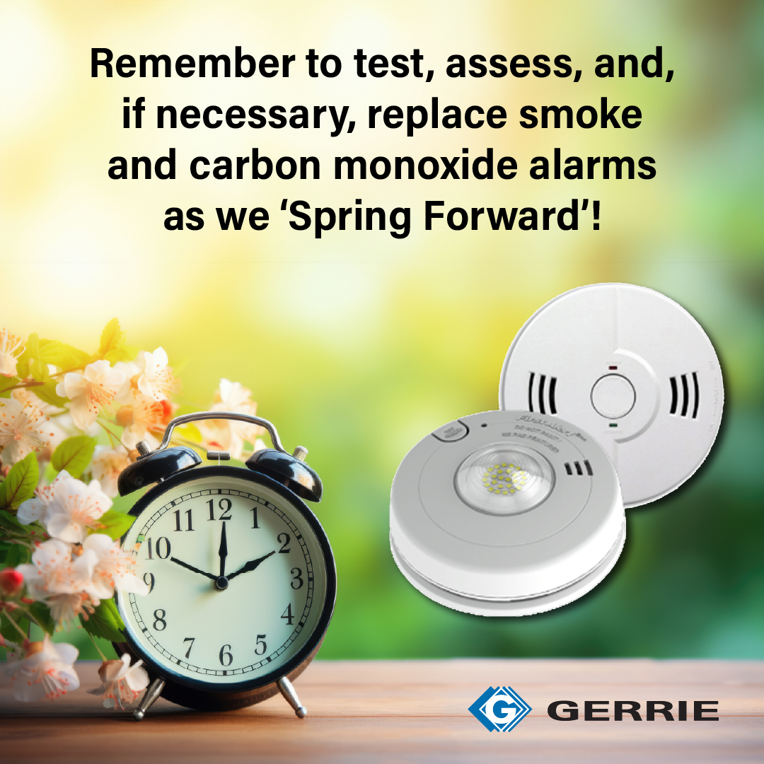 As we ‘Spring Forward’ remember to test, assess, and, if required, change smoke and carbon monoxide detectors.  In order for smoke and carbon monoxide alarms to do their jobs and save lives, they need to work. 

Buy now:  gerrie.com/Catalog/Smoke-…

#firesafety #springforward