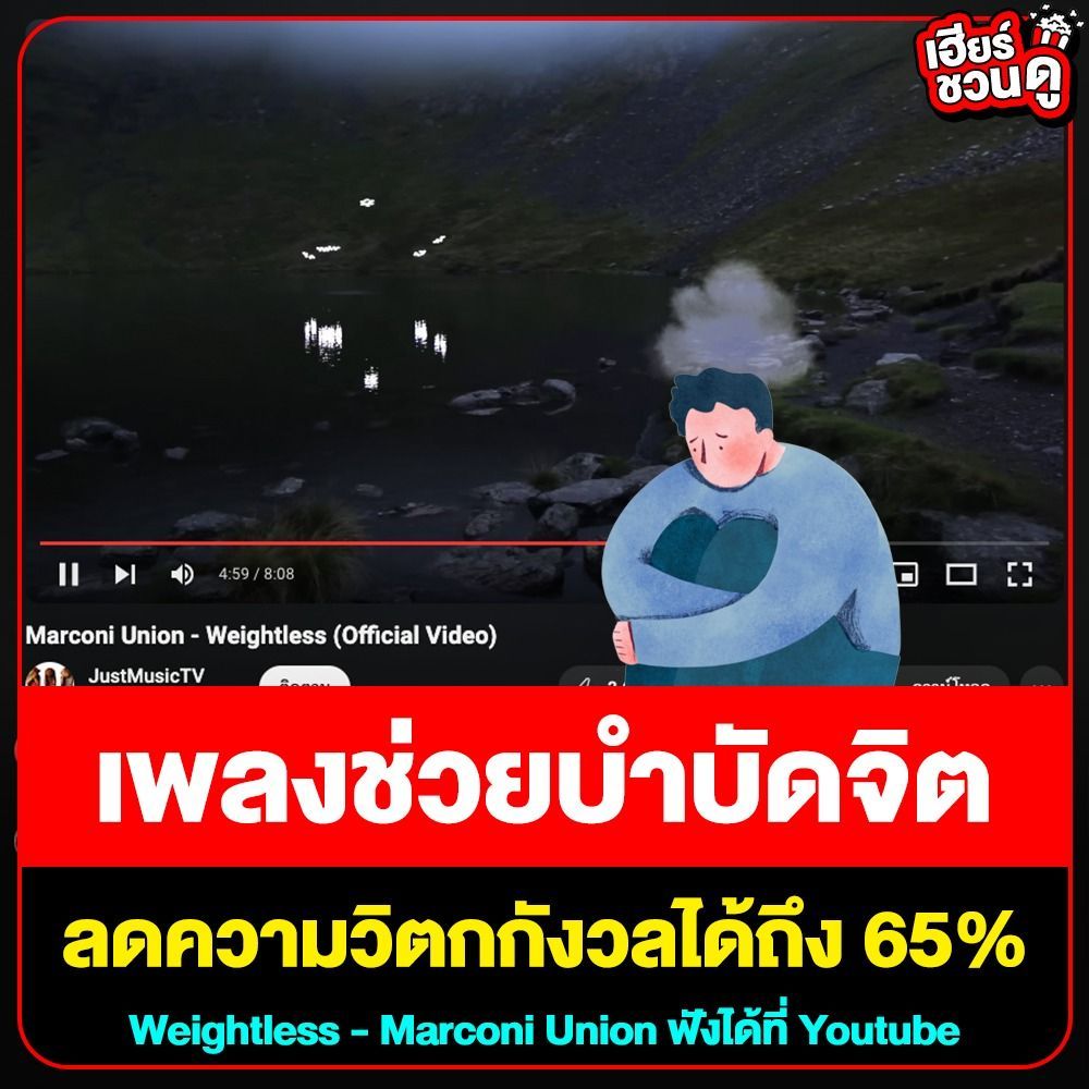 salehere1's tweet image. 📣 สายแพนิค เครียดวิตกกังวลบ่อยๆ 🧠😣 ต้องลองฟังเสียง #Weightless - Marconi Union ความยาว 8 นาทีสามารถลดความวิตกกังวลได้ถึง 65%😇   
👉🏻 ฟังได้ที่ Youtube &amp;gt; buff.ly/49ccPOL 
#SaleHere #เซลเฮียร์ #เฮียร์ชวนดู