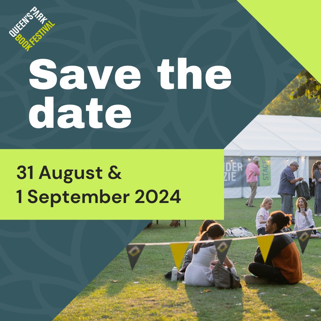 Save the date!📅 Queen's Park Book Festival is back this year on 31 August and 1 September 2024. We already have some very exciting events lined up and we can't wait to share the full programme with you soon. Watch this space👀