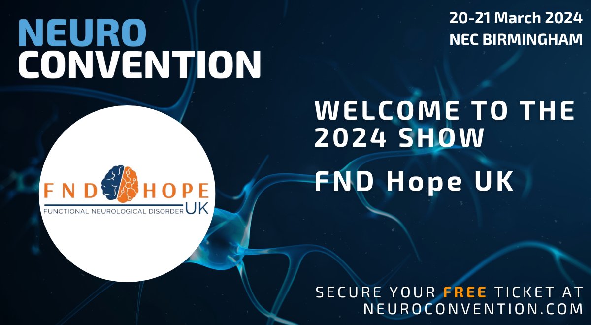 We are delighted to announce that FND Hope UK are joining us as exhibitors at Neuro Convention 2024.

Get your FREE tickets now!
hubs.la/Q02nLP7B0

#NeuroCon