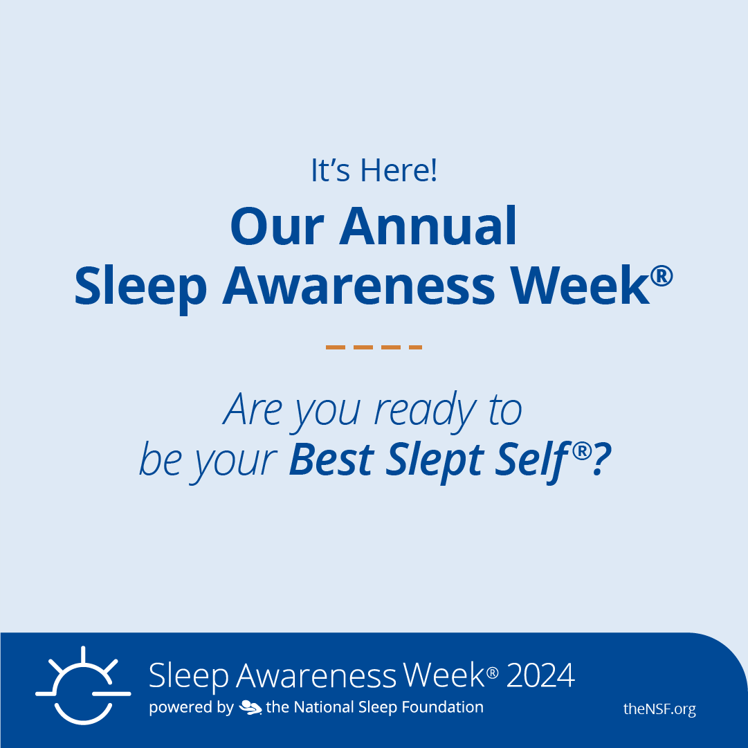 sleepfoundation's tweet photo. Sleep Awareness Week® is here! This week we’ll be raising awareness and sharing information on the one thing that keeps us up at night… your family's sleep health! https://t.co/XVcj9EZBWA