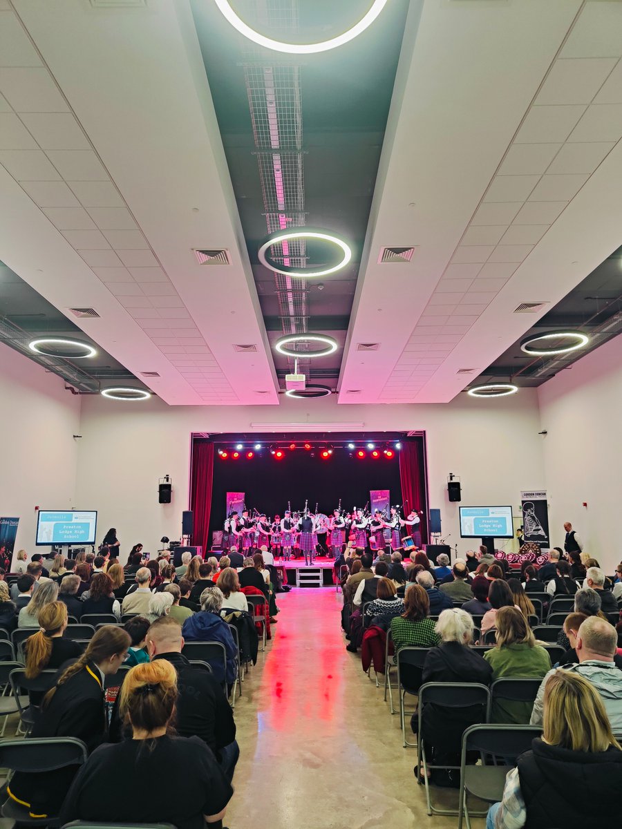 Preston Lodge High School on stage for Juvenile #piping4pupils