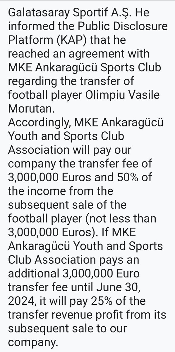 @TFF_Org @UEFAcom @FIFAcom We would like to investigate whether there was any irregularity in the transfer explained below.