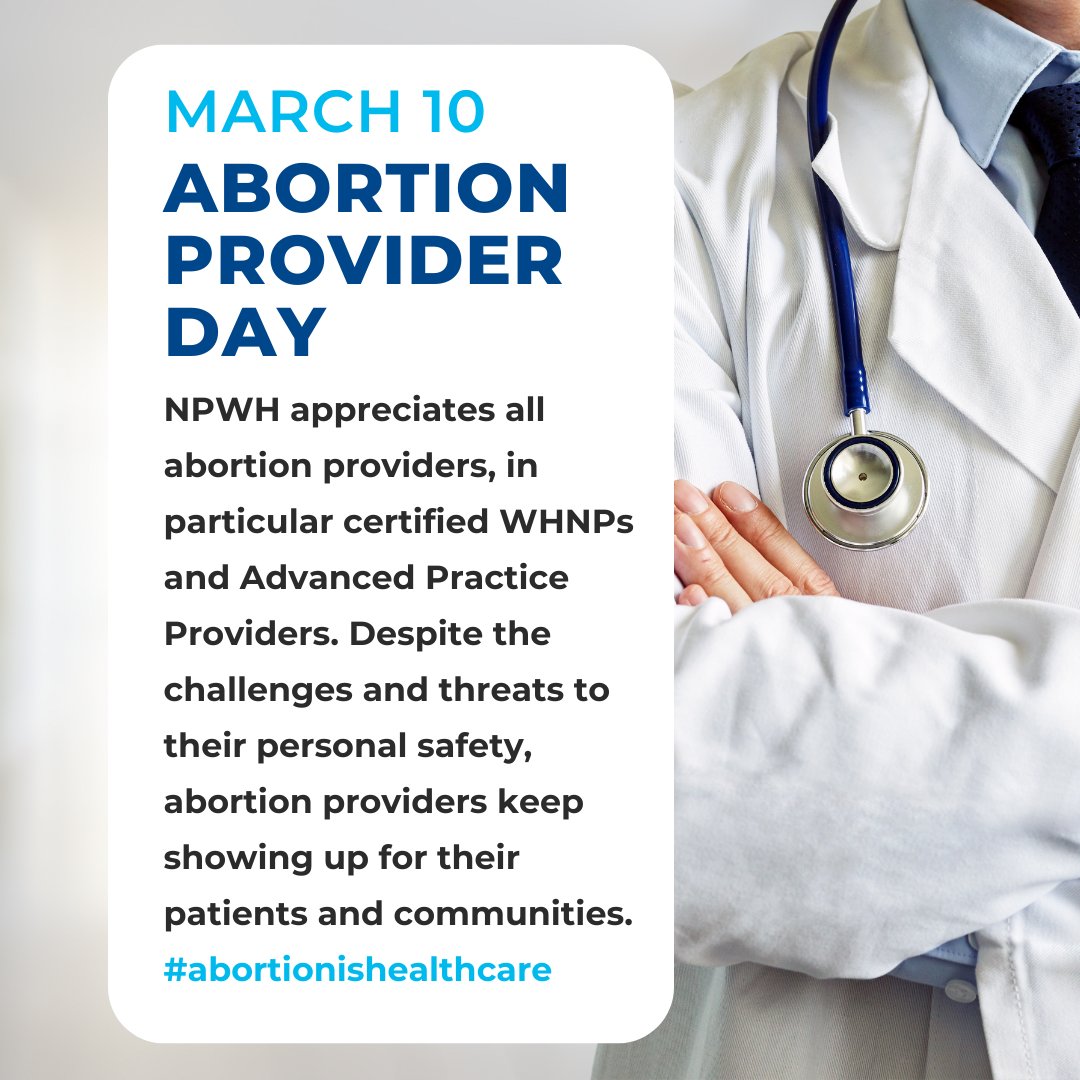 NPWH, along with numerous other national health professional organizations, affirms that abortion is an essential component of comprehensive reproductive healthcare and that it should be legal, safe, and accessible. #whnp #advancedpracticeproviders #APRNs #abortionishealthcare