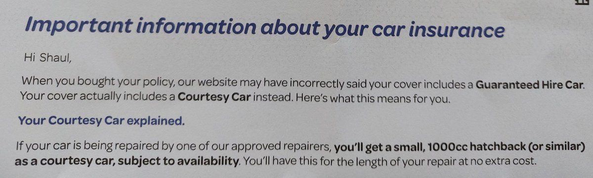 Hey @Churchill , sorry but you don't get to change #insurance T&Cs like that, six months into the contract. 
I will of course not pay again, as you ask, for what I thought I already paid for. 

Instead what is the refund you're offering?
cc @TheFCA #ConsumerDuty