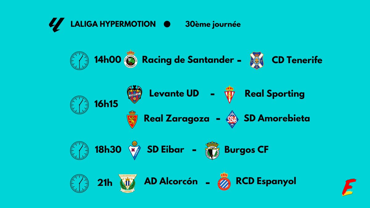 🆚 Les matches de ce dimanche en Liga Hypermotion #LigaFr #LigaHypermotion