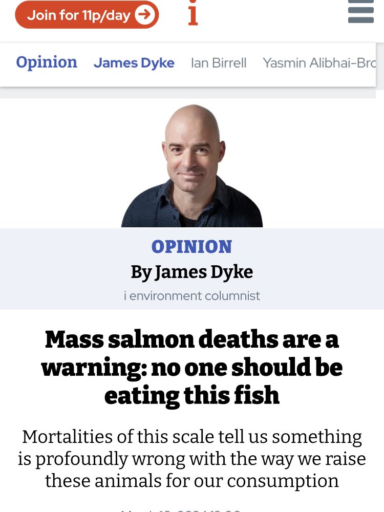 The incredible cruelty of salmon farming is getting so much coverage you have to wonder if the industries days are numbered: Social license inews.co.uk/opinion/mass-s…