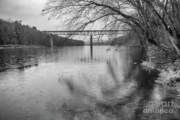 Rain on the Delaware River, Milford PA in B&W fineartamerica.com/featured/rain-… #rain #delawareriver #milfordpa #photography #BuyIntoArt #RNatalePhotography #fineart