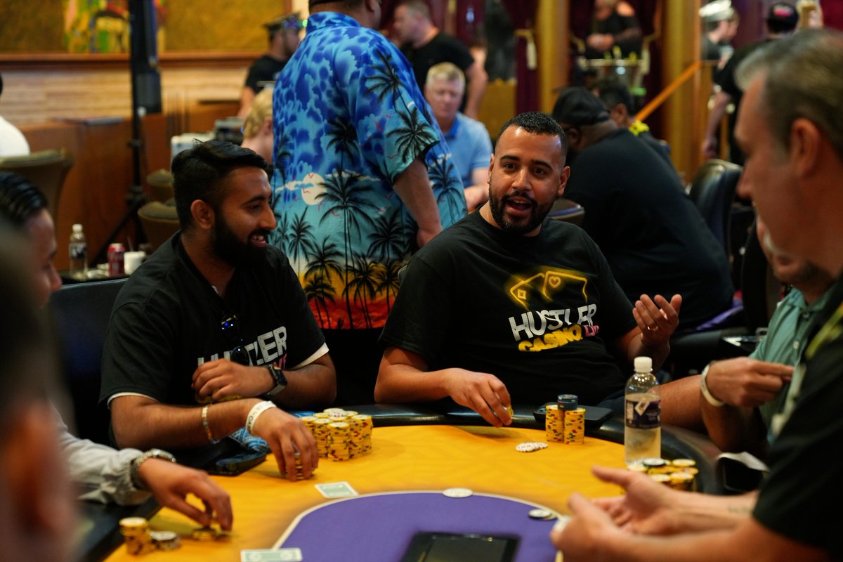 HUSTLERCASINOLA's tweet photo. We hope to see you this afternoon at the @HCLPokerShow MEET UP GAME! π It's gonna be a MASSIVE POKER PARTY at the Crystal Room! π»ππΌπ #HUSTLERCasinoLive #MeetUpGames https://t.co/i7rbT4Bd1X