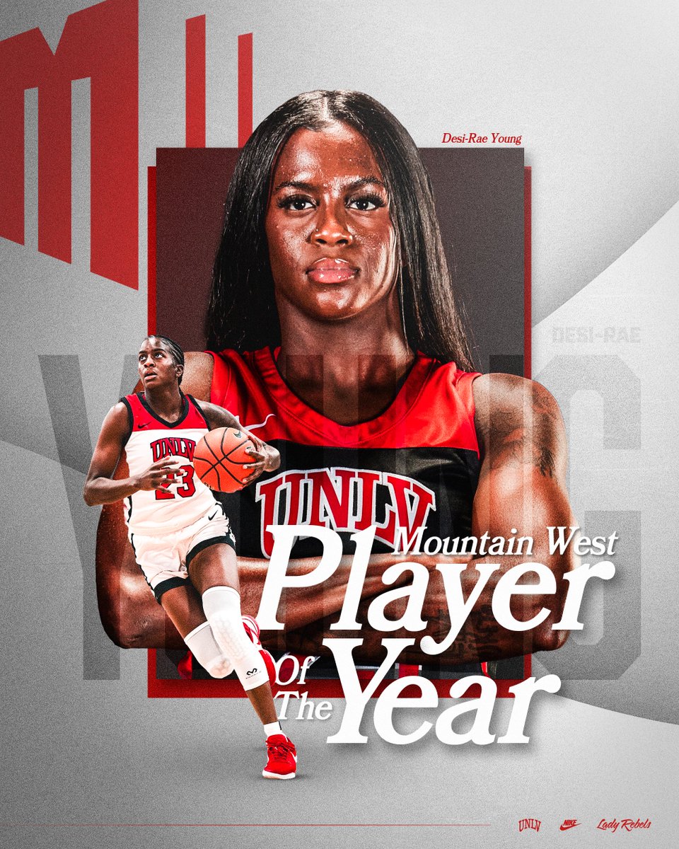 SHE IS HER! 👑🐐 DESI-RAE YOUNG IS MOUNTAIN WEST PLAYER OF THE YEAR. #BEaREBEL | @Desi_RaeY23