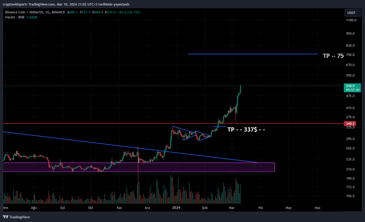 cryptowhispertr's tweet photo. $BNB Grafiğinde hedefin neredeyse yarısı geldi. Değerlendiren arkadaşlara bol kazançlar. 

#BNB stake edenler daha da karlı oldu. İlgilenen belli bir kesim varsa, hakkında bir FLOOD atabilirim. :)

#BTC #Bitcoin #Binance #BNB @cz_binance #Crypto #kripto https://t.co/2A5QJpwA4E