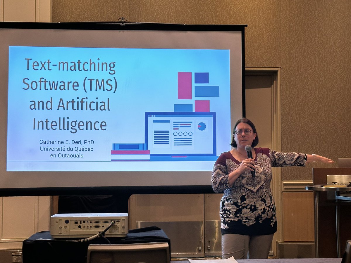 For the final session, I’m finding out about using text matching software to detect artificial intelligence #academicintegrity #ICAI2024 #ICAI2024Calgary