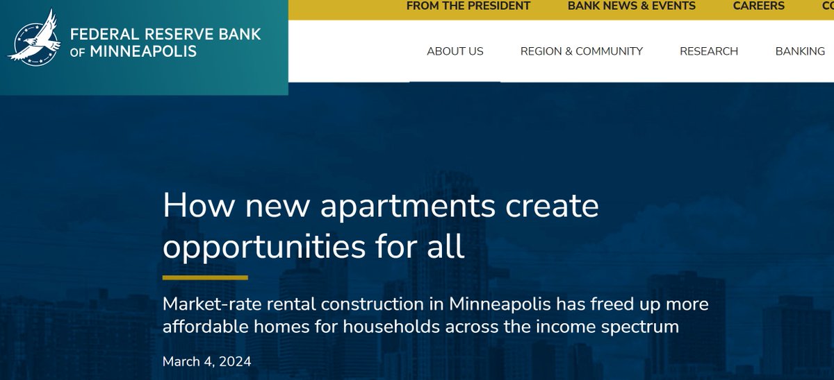 More devastating news for the anti-science crowd that denies the laws of supply and demand-- this time a Federal Reserve study showing that when you build "luxury" market-rate apartments, lower-income renters benefit.

The. hits. just. keep. coming.