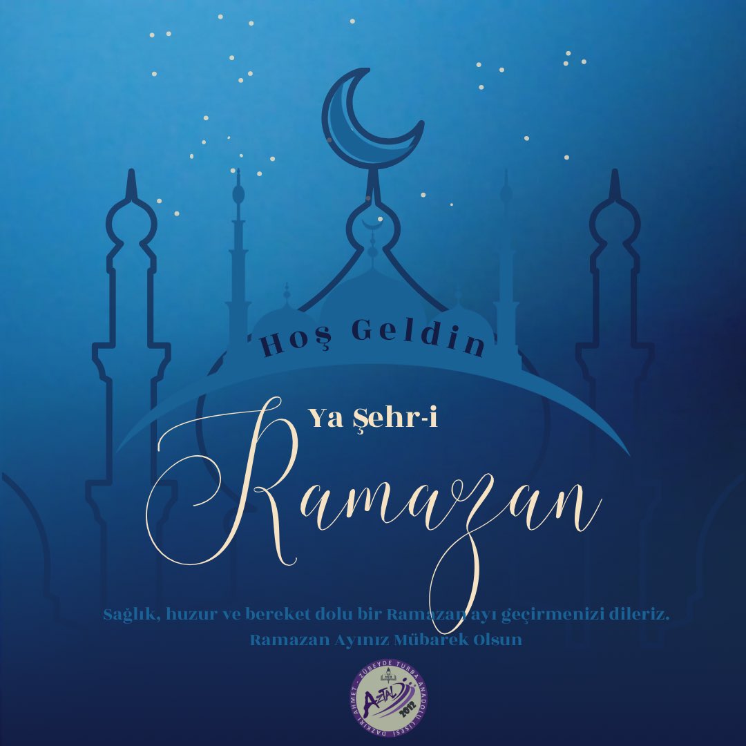 Sağlık, huzur ve bereket dolu bir Ramazan ayı geçirmenizi dileriz. Ramazan Ayınız Mübarek Olsun.