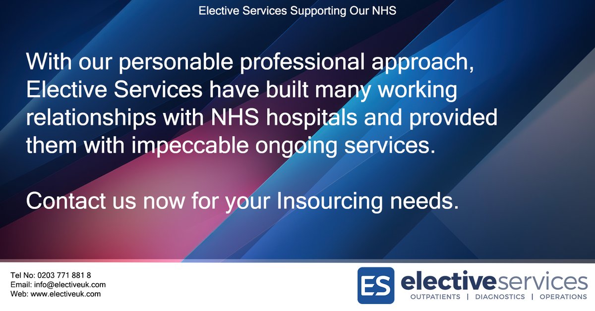 Elective Services constantly setting high standards! #nhsheroes #insourcing #rtt #patientexperience